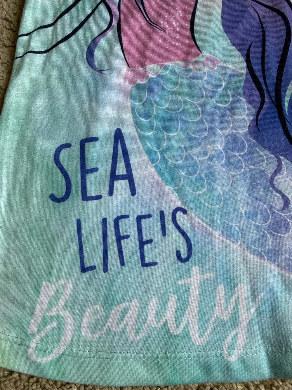 CuddlDuds 2T Girls Pastel Mermaid Graphic Pajama Dress - Multicolor
